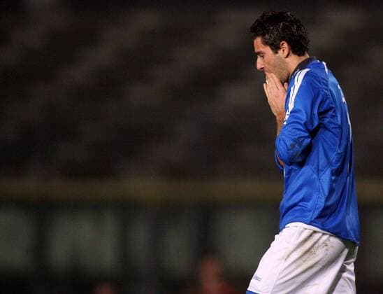 Davide Zoboli (Brescia) enttäuscht -  Fußball Herren Coppa Italia 2006 2007, Italienischer Pokal, TIM Cup, Pokalspiel, Brescia Calcio Einzelbild Brescia Fußball Herren Coppa Italia 2006 2007, Italienischer Pokal, TIM Cup, Pokalspiel, Brescia Calcio Einzelbild Brescia