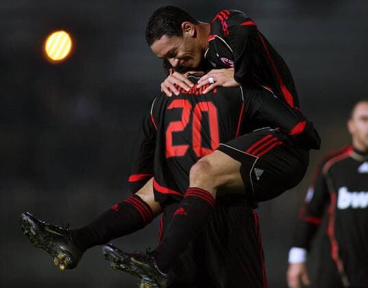 Ricardo Oliveira (Milan) - Torjubel - Fußball Herren Coppa Italia 2006 2007, Italienischer Pokal, TIM Cup, Pokalspiel, AC Mailand Gruppe Brescia Freude, Fußball Herren Coppa Italia 2006 2007, Italienischer Pokal, TIM Cup, Pokalspiel, AC Mailand Gruppe Brescia Freude,