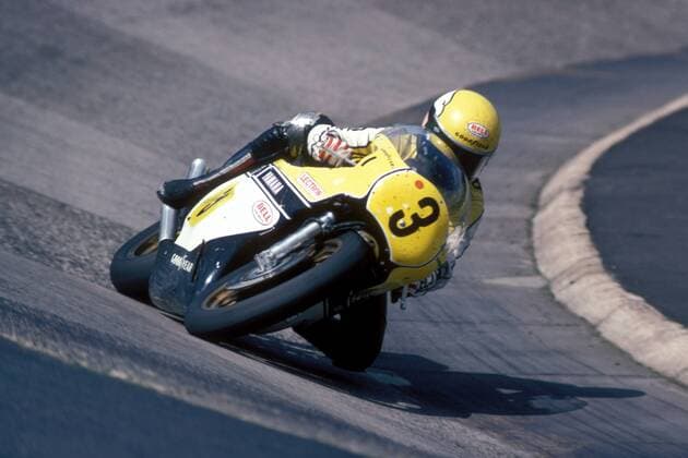 Kenny Roberts (USA Yamaha) auf seiner Maschine im Karussell Motorsport WM Herren Weltmeisterschaft 1978, Motorrad, Motorradrennen, Motorradrennsport, Motorradsport Einzelbild Aufnahmedatum geschätzt Nürburg Nürburgring Motorsport WM Herren Weltmeisterschaft 1978, Motorrad, Motorradrennen, Motorradrennsport, Motorradsport Einzelbild Aufnahmedatum geschätzt Nürburg Nürburgring