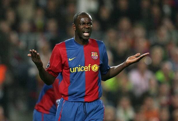 Lilian Thuram (FC Barcelona) verzweifelt Fußball EC 1 Herren Champions League 2006 2007, FC Barcelona, Barca Einzelbild Barcelona Enttäuschung, Fußball EC 1 Herren Champions League 2006 2007, FC Barcelona, Barca Einzelbild Barcelona Enttäuschung,