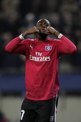 Boubacar Sanogo (HSV) - Torjubel Fußball EC 1 Herren Champions League 2006 2007, Hamburger SV Einzelbild Hamburg Freude, Fußball EC 1 Herren Champions League 2006 2007, Hamburger SV Einzelbild Hamburg Freude,