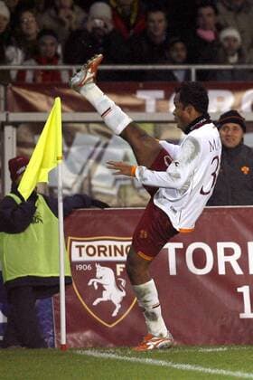 Mancini (Roma) - Torjubel -  Fußball Herren Serie A 2006 2007, 1. Italienische Liga, FC Torino -AS Rom 1:2 Einzelbild Turin Freude, Fußball Herren Serie A 2006 2007, 1. Italienische Liga, FC Torino -AS Rom 1:2 Einzelbild Turin Freude,