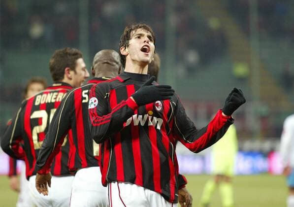 Kaka (Milan) - Torjubel - Fußball Herren Serie A 2006 2007, 1. Italienische Liga, AC Mailand Gruppe Mailand Freude, Fußball Herren Serie A 2006 2007, 1. Italienische Liga, AC Mailand Gruppe Mailand Freude,