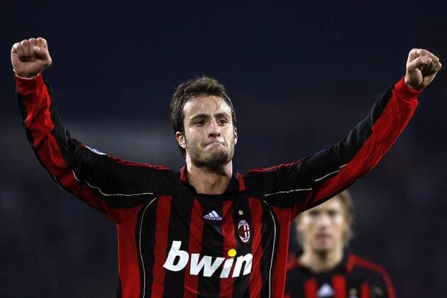 Alberto Gilardino (Milan) - Torjubel - Fußball Herren Serie A 2006 2007, 1. Italienische Liga, AC Mailand, Vdig, quer, close Einzelbild Udine Freude, Fußball Herren Serie A 2006 2007, 1. Italienische Liga, AC Mailand, Vdig, quer, close Einzelbild Udine Freude,