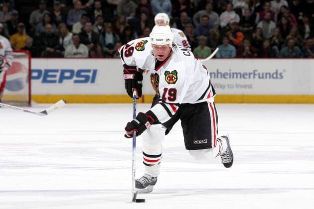 Kyle Calder (Chicago Blackhawks) am Puck - (Icon76633717) Eishockey Herren NHL 2005 2006, Chicago Blackhawks Einzelbild Denver Dynamik, Eishockey Herren NHL 2005 2006, Chicago Blackhawks Einzelbild Denver Dynamik, EDITORIAL USE ONLY