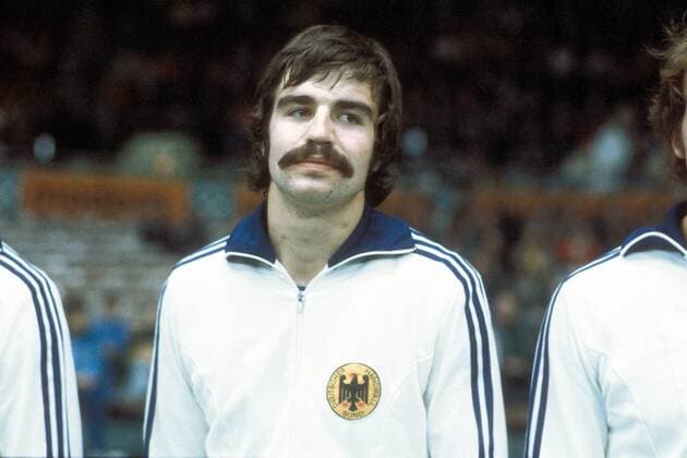 Heiner Brand (BR Deutschland) Handball Länderspiel Herren Nationalmannschaft 1975, BRD Porträt Handball Länderspiel Herren Nationalmannschaft 1975, BRD Porträt