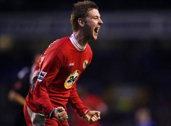 Paul Gallagher (Blackburn) - Torjubel - EDITORIAL USE ONLY. No use with unauthorised audio, video, data, fixture lists, club league logos or live services. Online in-match use limited to 120 images, no video emulation. No use in betting, games or single club league player publications. Fußball Herren English FA Cup 2006 2007, Englischer Pokal, Pokalspiel, Blackburn Rovers Einzelbild Liverpool Freude, Fußball Herren English FA Cup 2006 2007, Englischer Pokal, Pokalspiel, Blackburn Rovers Einzelbild Liverpool Freude,