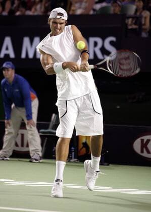 Robert Kendrick (USA) Tennis Herren Australian Open 2007, ATP Tour, Grand Slam Einzelbild Melbourne Dynamik, Tennis Herren Australian Open 2007, ATP Tour, Grand Slam Einzelbild Melbourne Dynamik,