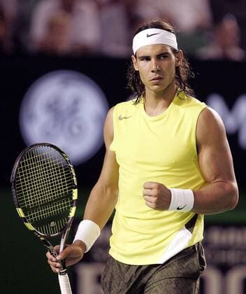Rafael Nadal (Spanien) jubelt Tennis Herren Australian Open 2007, ATP Tour, Grand Slam Einzelbild Melbourne Tennis Herren Australian Open 2007, ATP Tour, Grand Slam Einzelbild Melbourne