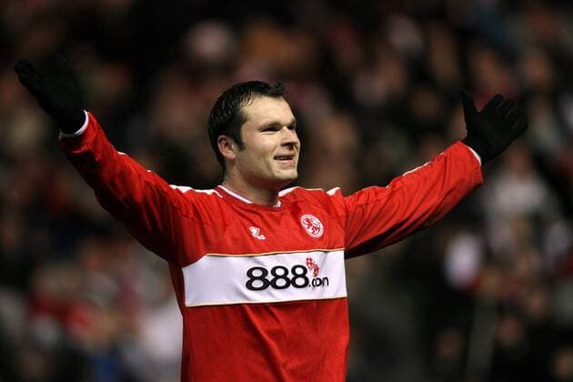 Mark Viduka (Middlesbrough) - Torjubel -  Fußball Herren English FA Cup 2006 2007, Englischer Pokal, Pokalspiel, Middlesbrough FC, English Premier League Einzelbild 1. Englische Liga Middlesbrough Freude, Fußball Herren English FA Cup 2006 2007, Englischer Pokal, Pokalspiel, Middlesbrough FC, English Premier League Einzelbild 1. Englische Liga Middlesbrough Freude,