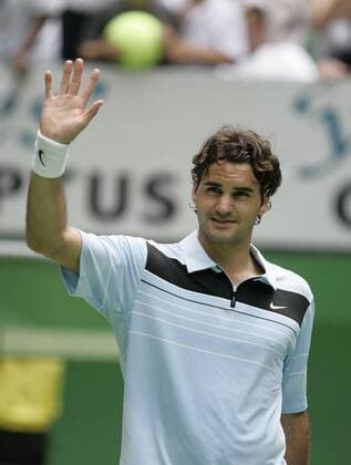 Roger Federer (Schweiz) - Schlussjubel Tennis Herren Australian Open 2007, ATP Tour, Grand Slam Einzelbild Melbourne Tennis Herren Australian Open 2007, ATP Tour, Grand Slam Einzelbild Melbourne