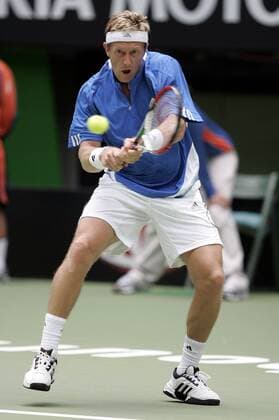 Jonas Björkman (Schweden) Tennis Herren Australian Open 2007, ATP Tour, Grand Slam Einzelbild Melbourne Tennis Herren Australian Open 2007, ATP Tour, Grand Slam Einzelbild Melbourne