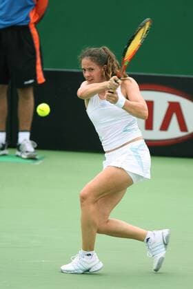 Patty Schnyder (Schweiz) - Rückhand Tennis Damen Australian Open 2007, WTA Tour, Grand Slam Einzelbild Melbourne Tennis Damen Australian Open 2007, WTA Tour, Grand Slam Einzelbild Melbourne