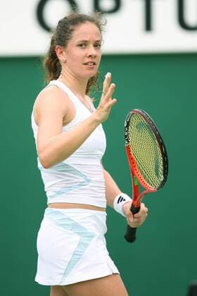 Patty Schnyder (Schweiz) entschuldigt sich Tennis Damen Australian Open 2007, WTA Tour, Grand Slam Einzelbild Melbourne Tennis Damen Australian Open 2007, WTA Tour, Grand Slam Einzelbild Melbourne