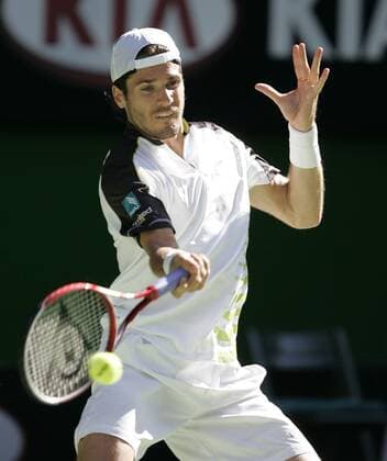 Thomas Haas (Deutschland) Tennis Herren Australian Open 2007, Grand Slam, ATP Tour Einzelbild Melbourne Dynamik, Tennis Herren Australian Open 2007, Grand Slam, ATP Tour Einzelbild Melbourne Dynamik,