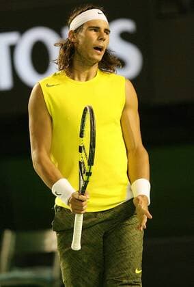 Rafael Nadal (Spanien) enttäuscht Tennis Herren Australian Open 2007, Grand Slam, ATP Tour Einzelbild Melbourne Enttäuschung, Tennis Herren Australian Open 2007, Grand Slam, ATP Tour Einzelbild Melbourne Enttäuschung,
