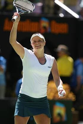 Kim Clijsters (Belgien) bedankt sich bei ihren Anhängern Tennis Damen Australian Open 2007, Grand Slam, WTA Tour Einzelbild Melbourne Freude, Tennis Damen Australian Open 2007, Grand Slam, WTA Tour Einzelbild Melbourne Freude,