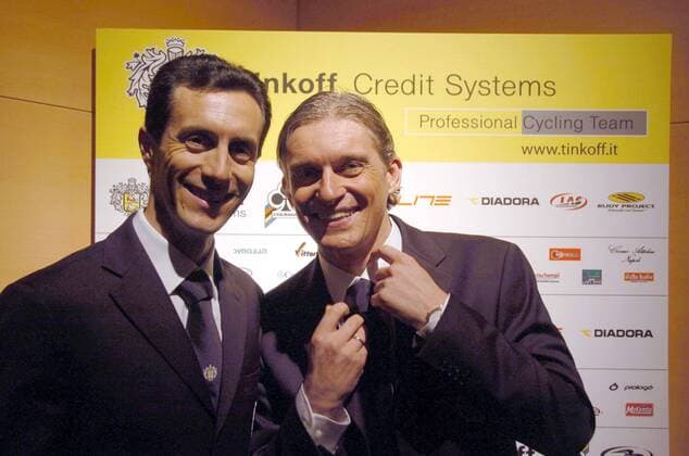 Teamchef und Teameigner Oleg Tinkov (Rußland, re.) und Manager Stefano Feltrin (Italien beide Tinkoff Credit Systems) anlässlich der Teampräsentation -  Radsport Herren Straßenradsport 2007, Straße, Rad, Vorstellung, Präsentation, Pressetermin, Vdig Gruppe Rom Radsport Herren Straßenradsport 2007, Straße, Rad, Vorstellung, Präsentation, Pressetermin, Vdig Gruppe Rom