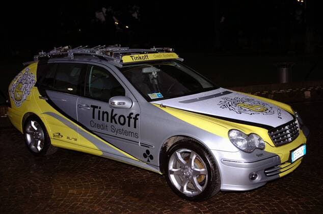 Mercedes C Klasse Kombi fungiert als Materialwagen des Team Tinkoff Credit Systems -  Radsport Herren Straßenradsport 2007, Straße, Rad, Vorstellung, Präsentation, Pressetermin, Vdig Einzelbild Rom Radsport Herren Straßenradsport 2007, Straße, Rad, Vorstellung, Präsentation, Pressetermin, Vdig Einzelbild Rom
