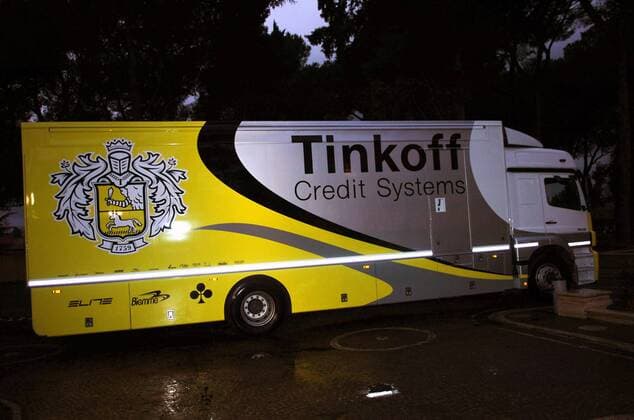 Teamtruck vom Team Tinkoff Credit Systems -  Radsport Herren Straßenradsport 2007, Straße, Rad, Vorstellung, Präsentation, Pressetermin, Vdig Einzelbild Rom Radsport Herren Straßenradsport 2007, Straße, Rad, Vorstellung, Präsentation, Pressetermin, Vdig Einzelbild Rom