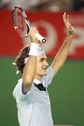 Roger Federer (Schweiz) - Schlußjubel Tennis Herren Australian Open 2007, ATP Tour, Grand Slam, Halbfinale Einzelbild Melbourne Freude, Tennis Herren Australian Open 2007, ATP Tour, Grand Slam, Halbfinale Einzelbild Melbourne Freude,