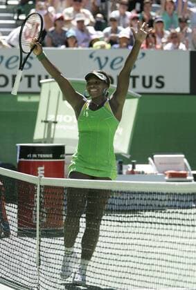Serena Williams (USA) - Schlußjubel Tennis Damen Australian Open 2007, WTA Tour, Grand Slam, Halbfinale Einzelbild Melbourne Freude, Tennis Damen Australian Open 2007, WTA Tour, Grand Slam, Halbfinale Einzelbild Melbourne Freude,