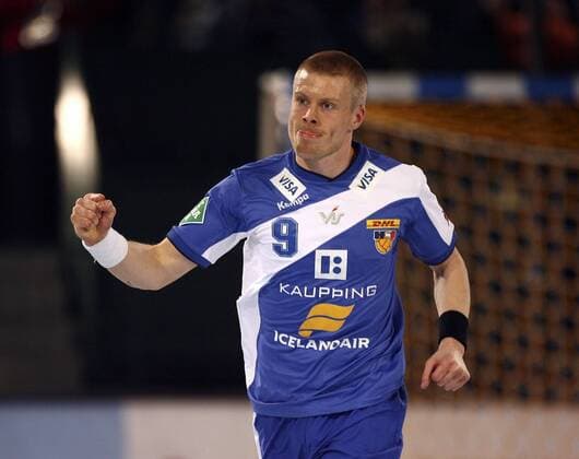Gudjon Valur Sigurdsson (Island) - Torjubel Handball WM Herren WM 2007, Länderspiel, Nationalteam, Hauptrunde, Gruppe I Einzelbild Halle Westfalen Freude, Handball WM Herren WM 2007, Länderspiel, Nationalteam, Hauptrunde, Gruppe I Einzelbild Halle Westfalen Freude,