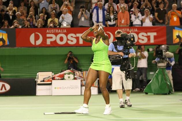 Siegerin Serena Williams (USA) fassungslos vor Glück bei den Australian Open 2007 Tennis Damen Australian Open 2007, WTA Tour, Grand Slam, Finale, Endspiel Einzelbild Melbourne Glück, Freude, Begeisterung, Tennis Damen Australian Open 2007, WTA Tour, Grand Slam, Finale, Endspiel Einzelbild Melbourne Glück, Freude, Begeisterung,