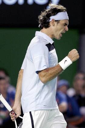 Roger Federer (Schweiz) - Jubel Tennis Herren Australian Open 2007, Grand Slam, ATP Tour, Finale, Endspiel Einzelbild Melbourne Freude, Tennis Herren Australian Open 2007, Grand Slam, ATP Tour, Finale, Endspiel Einzelbild Melbourne Freude,