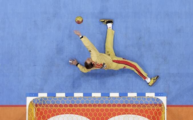Torwart David Barrufet Bofill (Spanien) Handball WM Herren WM 2007, Länderspiel, Nationalteam, Viertelfinale, Nationaltrikot Einzelbild Köln Handball WM Herren WM 2007, Länderspiel, Nationalteam, Viertelfinale, Nationaltrikot Einzelbild Köln
