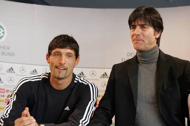 Kevin Kuranyi (li.) und Bundestrainer Joachim Löw (beide Deutschland) - Pressekonferenz Fußball Herren Nationalteam 2007, Pressekonferenz, PK, Pressetermin, Gruppe Düsseldorf Fußball Herren Nationalteam 2007, Pressekonferenz, PK, Pressetermin, Gruppe Düsseldorf