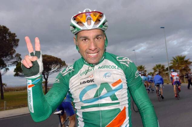 Angelo Furlan (Italien Credit Agricole), Gewinner der 1. Etappe der Etoile de Besseges 2007 -  Radsport Herren Etoile de Besseges 2007, Straßenradsport, Straße, Rad Einzelbild 1. Etappe: Pezenas - Palavats les Flots Freude, Radsport Herren Etoile de Besseges 2007, Straßenradsport, Straße, Rad Einzelbild 1. Etappe: Pezenas - Palavats les Flots Freude,