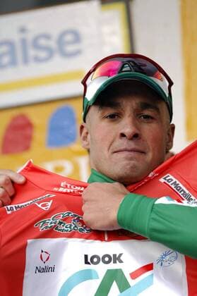 Angelo Furlan (Italien Credit Agricole), Gewinner der 1. Etappe und somit Gesamtführender der Etoile de Besseges 2007 -  Radsport Herren Etoile de Besseges 2007, Straßenradsport, Straße, Rad Einzelbild 1. Etappe: Pezenas - Palavats les Flots Radsport Herren Etoile de Besseges 2007, Straßenradsport, Straße, Rad Einzelbild 1. Etappe: Pezenas - Palavats les Flots