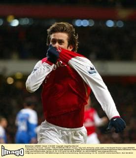 Tomas Rosicky (Arsenal) - Torjubel -  Fußball Herren English Premier League 2006 2007, 1. Englische Liga, Arsenal FC London Einzelbild London Freude, Begeisterung, Fußball Herren English Premier League 2006 2007, 1. Englische Liga, Arsenal FC London Einzelbild London Freude, Begeisterung,