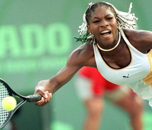 Serena Williams (USA) -  (MIA99032601) Tennis Damen Lipton Championships 1999, WTA Tour, Halbfinale Einzelbild Key Biscayne Miami Dynamik, Tennis Damen Lipton Championships 1999, WTA Tour, Halbfinale Einzelbild Key Biscayne Miami Dynamik,