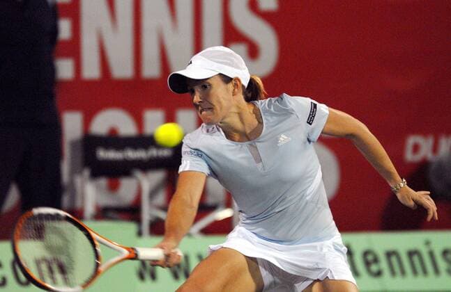 Justine Henin (Belgien) -  (DUB2007022116) Tennis Damen Dubai Duty Free Womens Open 2007, Women s, WTA Tour Einzelbild Dubai Tennis Damen Dubai Duty Free Womens Open 2007, Women s, WTA Tour Einzelbild Dubai
