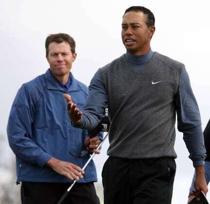 Eldrick Tiger Woods (USA, re.) und Nick O Hern (Australien) -  (PXP2007022310) Golf Herren WGC Accenture Match Play Championship 2007, PGA Tour, Lochspiel, Lochspielwettbewerb Gruppe Marana Golf Herren WGC Accenture Match Play Championship 2007, PGA Tour, Lochspiel, Lochspielwettbewerb Gruppe Marana