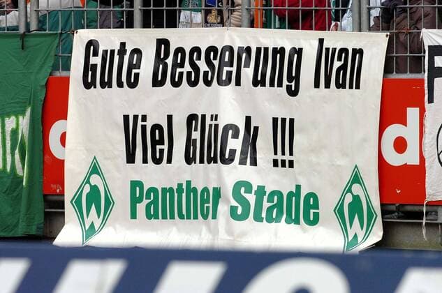 Gute Besserung Ivan, viel Glück - Fans aus Bremen unterstützen den erkrankten Klasnic mental Fußball 1. BL Herren Saison 2006 2007, SV Werder Bremen Einzelbild Bremen Fußball 1. BL Herren Saison 2006 2007, SV Werder Bremen Einzelbild Bremen