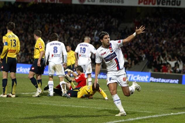 Milan Baros (Lyon) - Torjubel - (pan19025) Fußball Herren Ligue 1 2006 2007, 1. Französische Liga, Olympique Lyonnais - FC Sochaux Montbeliard 3:3, OL Gruppe Lyon Freude, Enttäuschung, Fußball Herren Ligue 1 2006 2007, 1. Französische Liga, Olympique Lyonnais - FC Sochaux Montbeliard 3:3, OL Gruppe Lyon Freude, Enttäuschung,