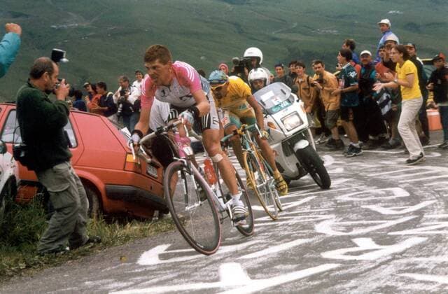 Jan Ullrich (Deutschland Team Telekom) vor Marco Pantani (Italien Mercantone Uno) -  Radsport Herren Tour de France 1998, Radrennsport, Straße, Straßenradsport, Rad, ProTour Einzelbild Radsport Herren Tour de France 1998, Radrennsport, Straße, Straßenradsport, Rad, ProTour Einzelbild