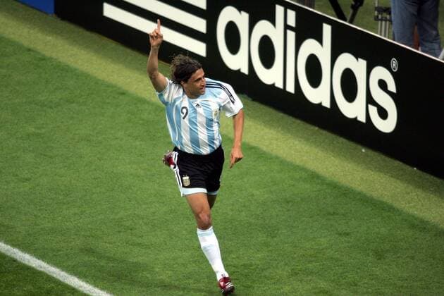 Hernan Crespo (Argentinien) - Torjubel - Fußball WM Herren WM 2006, Länderspiel, Nationalteam, Achtelfinale, Nationaltrikot, Argentinien Einzelbild Leipzig Freude, Fußball WM Herren WM 2006, Länderspiel, Nationalteam, Achtelfinale, Nationaltrikot, Argentinien Einzelbild Leipzig Freude,