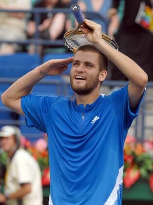 Mikhail Youzhny (Rußland) jubelt -  (DUB2007030206) Tennis Herren Dubai Tennis Championships 2007, Championship, ATP Tour Einzelbild o0 Halbfinale Dubai Glück, Freude, Tennis Herren Dubai Tennis Championships 2007, Championship, ATP Tour Einzelbild o0 Halbfinale Dubai Glück, Freude,