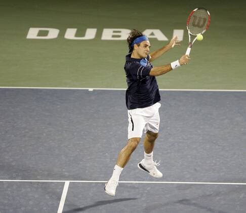Roger Federer (Schweiz) Tennis Herren Dubai Tennis Championships 2007, Championship, ATP Tour Einzelbild o0 Halbfinale Dubai Dynamik, Tennis Herren Dubai Tennis Championships 2007, Championship, ATP Tour Einzelbild o0 Halbfinale Dubai Dynamik,
