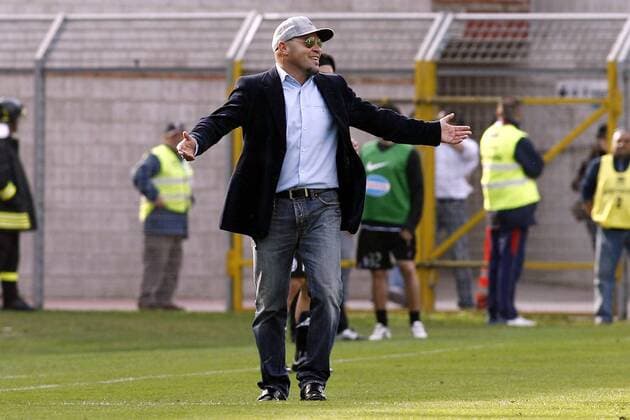 Trainer Serse Cosmi (Brescia) - Schlussjubel -  Fußball Herren Serie B 2006 2007, 2. Italienische Liga, Brescia Calcio Einzelbild Brescia Freude, Fußball Herren Serie B 2006 2007, 2. Italienische Liga, Brescia Calcio Einzelbild Brescia Freude,