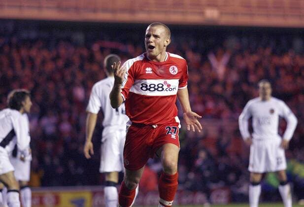Lee Cattermole (Middlesbrough) - Torjubel - EDITORIAL USE ONLY. No use with unauthorised audio, video, data, fixture lists, club league logos or live services. Online in-match use limited to 120 images, no video emulation. No use in betting, games or single club league player publications. Fußball Herren English FA Cup 2006 2007, Englischer Pokal, Pokalspiel Einzelbild Middlesbrough Freude, Fußball Herren English FA Cup 2006 2007, Englischer Pokal, Pokalspiel Einzelbild Middlesbrough Freude,