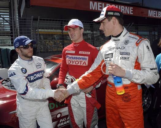 Deutsche unter sich, v.li.: Nick Heidfeld (BMW Sauber), Ralf Schumacher (Toyota) und Adrian Sutil (Spyker) Motorsport Grand Prix Herren Großer Preis von Australien 2007, Formel 1 Weltmeisterschaft, F1, F, GP, WM Gruppe Melbourne Motorsport Grand Prix Herren Großer Preis von Australien 2007, Formel 1 Weltmeisterschaft, F1, F, GP, WM Gruppe Melbourne