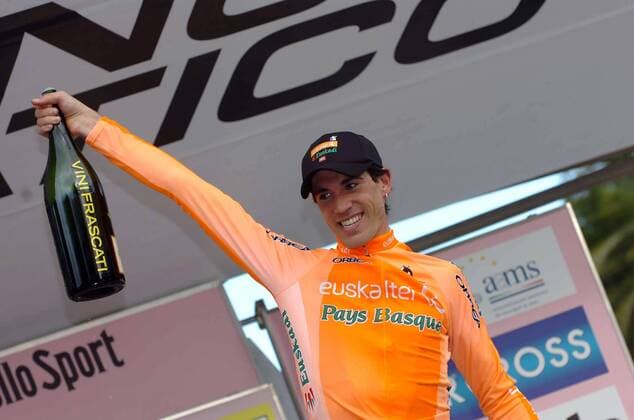 Koldo Fernandez de Larrea (Spanien Euskaltel Euskadi) gewinnt die 7. Etappe der 42. Tirreno Adriatico 2007 -  Radsport Herren 42. Tirreno Adriatico 2007, ProTour, Straßenradsport, Straße, Rad Einzelbild Aufschrift, Schriftzug, Wirtschaft Begeisterung, Freude, Radsport Herren 42. Tirreno Adriatico 2007, ProTour, Straßenradsport, Straße, Rad Einzelbild Aufschrift, Schriftzug, Wirtschaft Begeisterung, Freude,