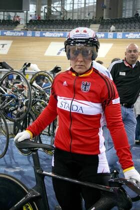 Christin Muche (Deutschland) -  Radsport WM Damen WM 2007, Rad, Bahn, Halle, Indoor, Bahnrad, Bahnradsport, , Nationaltrikot Einzelbild Palma de Mallorca Radsport WM Damen WM 2007, Rad, Bahn, Halle, Indoor, Bahnrad, Bahnradsport, , Nationaltrikot Einzelbild Palma de Mallorca
