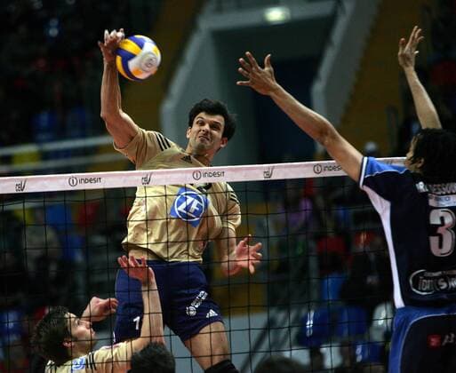 Joao Jose (Friedrichshafen) - Schmetterschlag -  Volleyball EC 1 Herren Indesit European Champions League 2006 2007, VfB Friedrichshafen - Tours VB 3:1, Finale, Endspiel Gruppe Moskau Dynamik, Volleyball EC 1 Herren Indesit European Champions League 2006 2007, VfB Friedrichshafen - Tours VB 3:1, Finale, Endspiel Gruppe Moskau Dynamik,