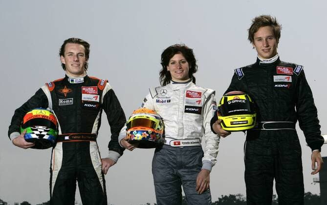 Yelmer Buurmann (Niederlande, li.), Cyndie Allemann (Schweiz beide Manor Motorsport, Mitte) und Renger van der Zande (Niederlande Prema Powerteam alle Mercedes) Motorsport Herren Formel 3 Euroserie 2007, Euroseries, F3, F, Euro Serie, Series, Fotoshooting Gruppe Hockenheim Motorsport Herren Formel 3 Euroserie 2007, Euroseries, F3, F, Euro Serie, Series, Fotoshooting Gruppe Hockenheim